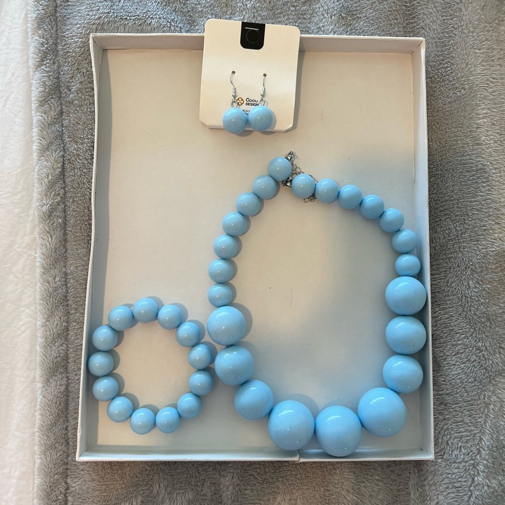 Vintage Inspired Balls Necklace, Bracelet and Earrings Set